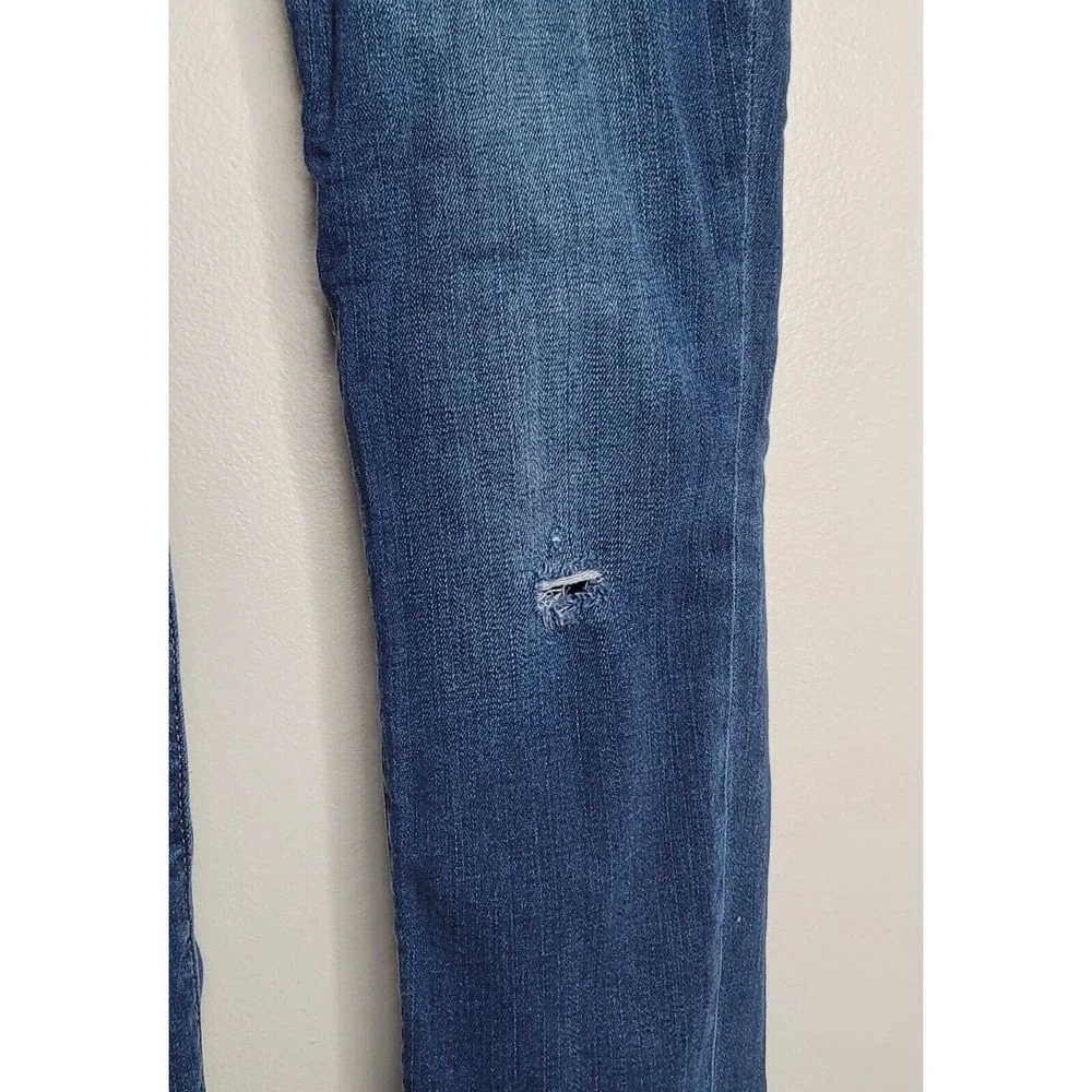 Madewell 9" Mid‎ Rise Skinny Jeans Women 28 Cutoff Blue Faded Distressed - Picture 4 of 9